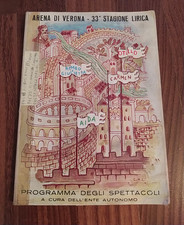 LIRICA AUTOGRAFO MARIO DEL MONACO +  SIMIONATO SU VERONA PROGRAMMA 1955 33° STAG