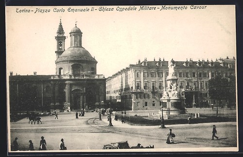 Cartolina torino piazza carlo - piazza,