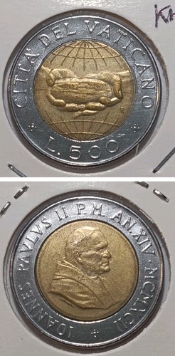 Città del vaticano 500 lire - del,
