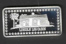 LINCOLN LOG CABIN .999 LINGOTTO ARTISTICO ARGENTO