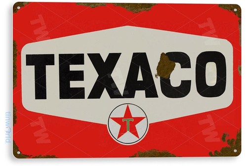 Insegna latta texaco ruggine - texaco,