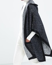 Zara Knit - Poncho da donna in