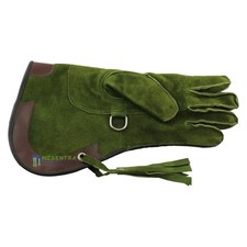 Guanti da Falconeria in Pelle Nubuk Verde Caccia Uccelli Aquila Protezione Mani