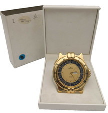 Orologio PRYNCEPS Tavolo Viaggio Quarzo Movimento Svizzero Placcato Oro NOS Nuovo Rarissimo