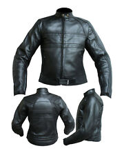 GIACCA MOTO GIUBBOTTO DONNA PELLE-NERO-PROTEZIONI -3159