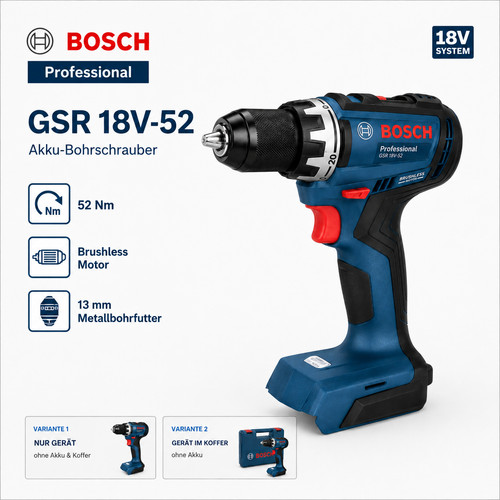 Bosch professional gsr - bosch, 18v-52