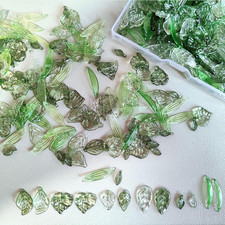 Perline foglia verde assortite