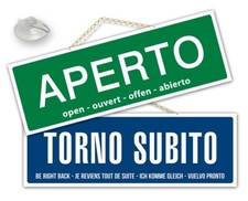 Cartello APERTO e TORNO SUBITO