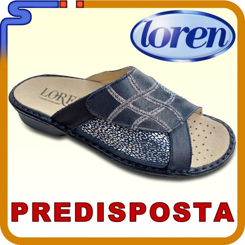 Sandalo loren pelle blu nero - sandalo,