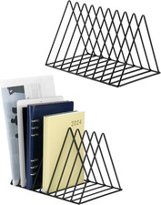 ® 2 Pezzi Porta Vinili Triangolari, Porta Libro, 9 Slot, Portariviste, per Rivis
