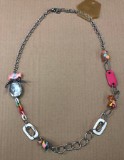 COLLANA IN ACCIAIO E CIONDOLI ANIMALETTI CANE GATTO BIGIOTTERIA CIRCONF. CM 100