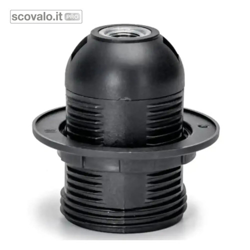 Portalampada e27 nero con - portalampada,