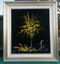 Nino Parola ( Cuneo 1922 - 1999 ) olio su velluto mimosa 60 x 70 cm 