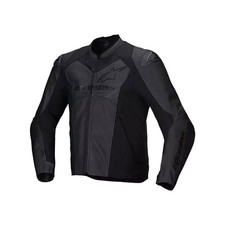 ALPINESTARS GIACCA PELLE FASTER V3 AIRFLOW NERO NERO