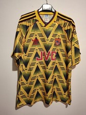 ARSENAL MAGLIA CALCIO 1991-1993 SHIRT JERSEY CAMISETA JVC ADIDAS BANANA VINTAGE