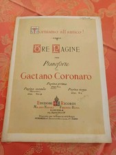 Raro Spartito Antico 1850. Pianoforte GAETANO CORONARO "Tre Pagine" Ed. Ricordi