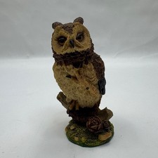 Royal Doultan Resin Owl Figurine Small Brown Hand-Painted Ornament