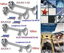 COPPIA TROMBE MARINE Cm.40+47 ELETTROMAGNETICHE 12V 122dB BARCA e CAMPER EMX1/2
