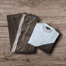 Tuta In Ciniglia Donna OVS Taglia M/L Marrone Bianco E Panna