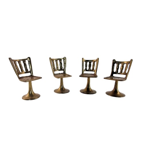 Sedie miniatura ottone - 4x,