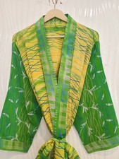 Abito lungo kimono seta giallo