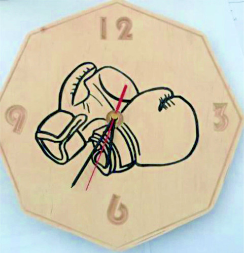 Orologio legno boxe - legno, pugilato