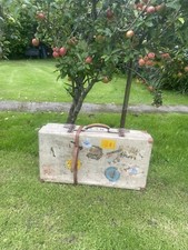 Valigia vintage bianca con