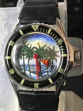 Orologio Fuori dal Tempo 34mm Windsurf Quadrante Tono Argento Carica Manuale, Funzionante (Lotto 2065)