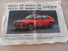 uso e manutenzione auto LANCIA DELTA hf INTEGRALE supplemento 