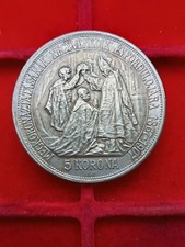 Ungheria 5 corone 1907 KB incoronazione Francesco Giuseppe Falso D'epoca Argento