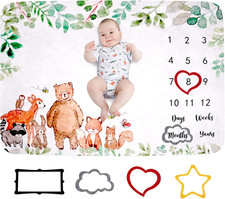 Coperta Mesi Neonato Femmina Maschio Tappeto per Foto Telo Regalo Baby Shower Un