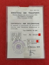 LIBRETTO ORIGINALE CERTIFICATO