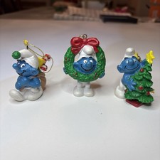 Set 3 Ornamenti Natalizi Puffo