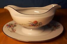 Bellissima antica salsiera in porcellana tedesca Royal Tettau, decori floreali