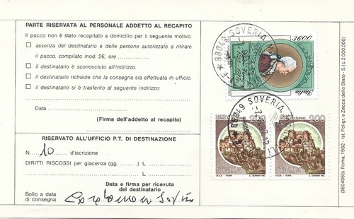 Pacco ordinario mod 258 - (mod.,