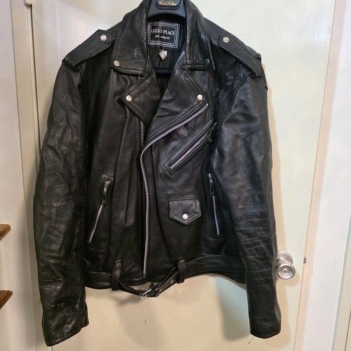 Giacca moto pelle - , vintage