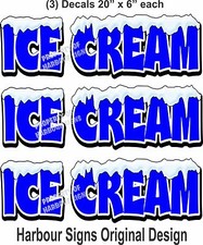 (3) Ice Cream Decal 20" x 6"