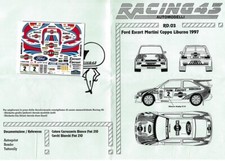 Decal 1/43 Ford Escort CSW MARTINI Rally Coppa Liburna '97 RD03 Racing 43