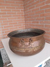 portavaso grande in rame antico