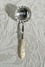 Raro cucchiaio da zucchero manico di madreperla Barker Brothers c 1900 Sheffield