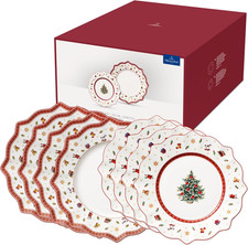 - Toy'S Delight Dinner Set 8 Pezzo Rosso,Bianco, Adatto per Microonde, Piatto Ce