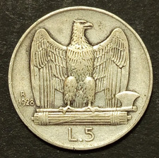 5 LIRE 1928 BB 1 ROSETTA