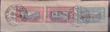 Italia Regno 1923:Manzoni 10c.+15c.+50c. su grande frammento di lett. (Cod.7905)