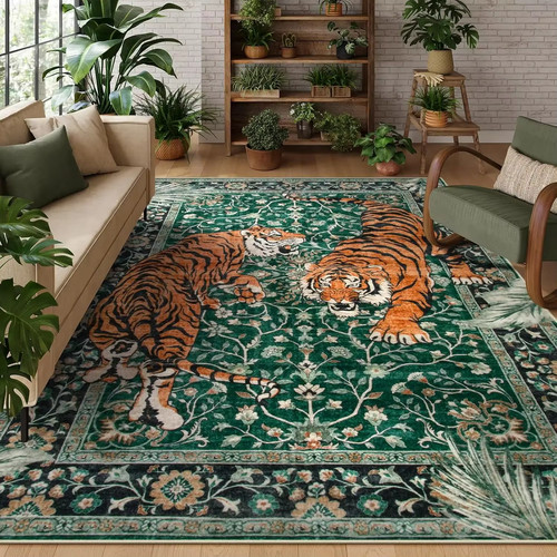 Tappeto tigre bohemien stampa