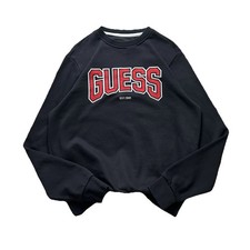 Felpa girocollo Guess nera e
