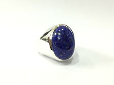 Anello In Argento Sterling 925 Con Gemma Di Lapis Lazuli Naturale Per Uomo #1001