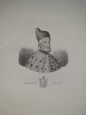 Ritratto Niccolò Tron Doge Venezia Veneto /Nani Acquaforte XIX secolo