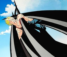 Dragonball GT: SSJ Vegeta cella animazione con sfondo Akira Toriyama