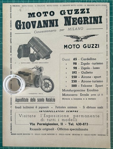 Rara pubblicità moto guzzi - pubblicità,