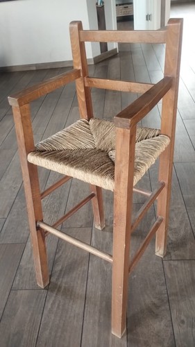 Seggiolone legno paglia - seggiolone,